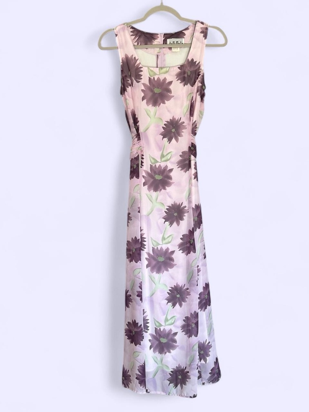 Vintage 90s Lilac Floral Maxi Dress